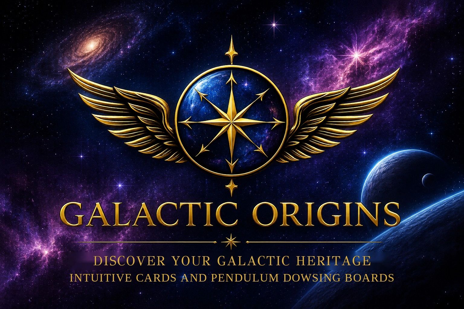 Galactic Origins — Discover Your Galactic Heritage. Intuitive Cards and Pendulum Dowsing Boards.